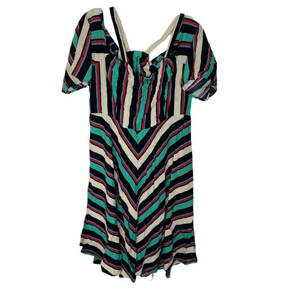 Eloquii Striped Plus Size Cold Shoulder Dress Size 22 - Picture 4 of 4